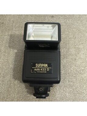 UNTESTED SUNPAK Auto 433 D Thyristor for Canon Film camera Shoe Mount Flash